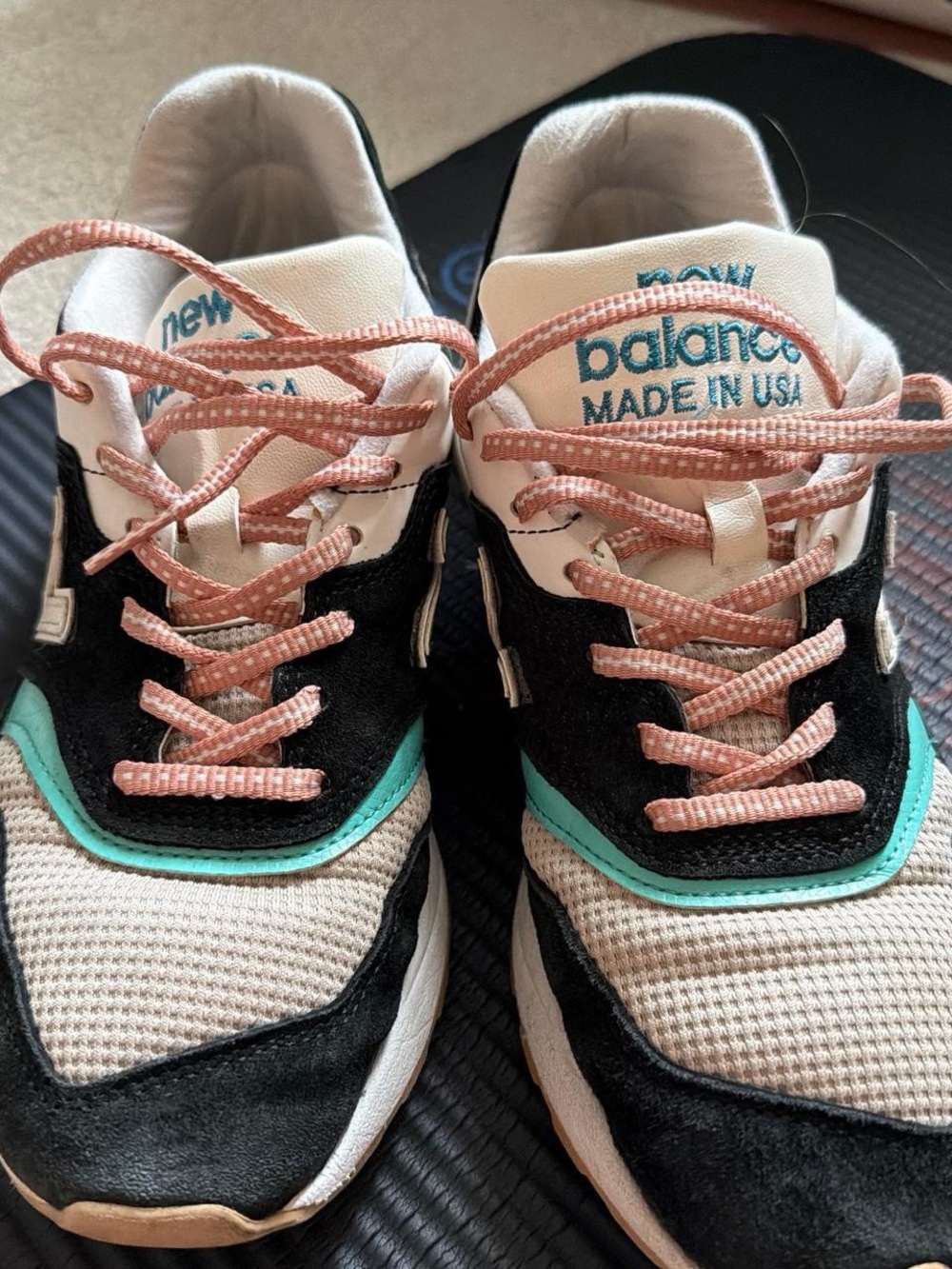 New Balance 997S Black, White, Teal & Pink Sneakers